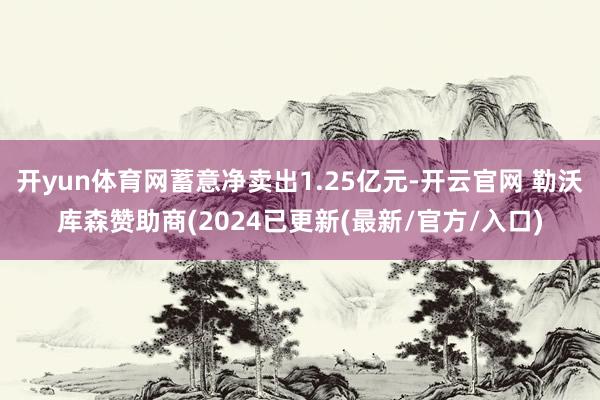 开yun体育网蓄意净卖出1.25亿元-开云官网 勒沃库森赞助商(2024已更新(最新/官方/入口)