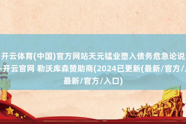 开云体育(中国)官方网站天元锰业堕入债务危急论说期内-开云官网 勒沃库森赞助商(2024已更新(最新/官方/入口)