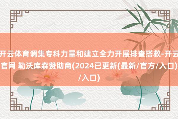 开云体育调集专科力量和建立全力开展排查搭救-开云官网 勒沃库森赞助商(2024已更新(最新/官方/入口)