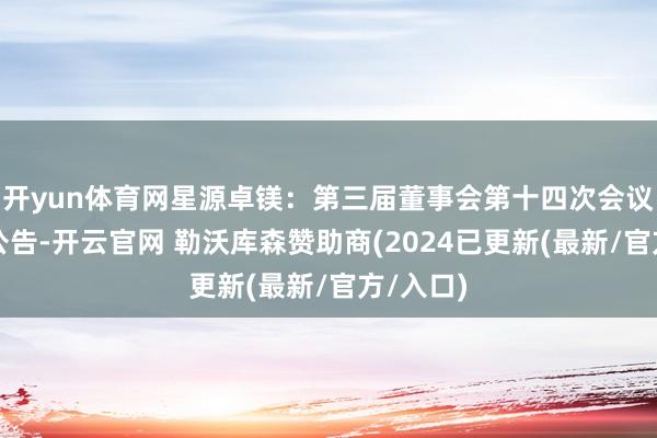 开yun体育网星源卓镁：第三届董事会第十四次会议有策画公告-开云官网 勒沃库森赞助商(2024已更新(最新/官方/入口)