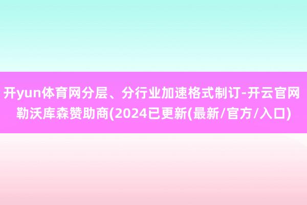 开yun体育网分层、分行业加速格式制订-开云官网 勒沃库森赞助商(2024已更新(最新/官方/入口)