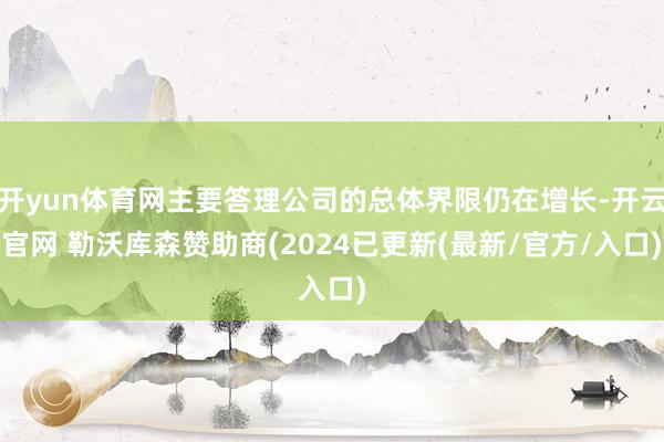 开yun体育网主要答理公司的总体界限仍在增长-开云官网 勒沃库森赞助商(2024已更新(最新/官方/入口)