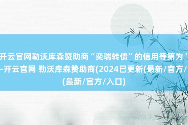 开云官网勒沃库森赞助商“奕瑞转债”的信用等第为“AA”-开云官网 勒沃库森赞助商(2024已更新(最新/官方/入口)