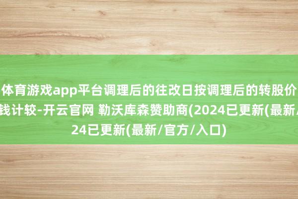 体育游戏app平台调理后的往改日按调理后的转股价钱和收盘价钱计较-开云官网 勒沃库森赞助商(2024已更新(最新/官方/入口)