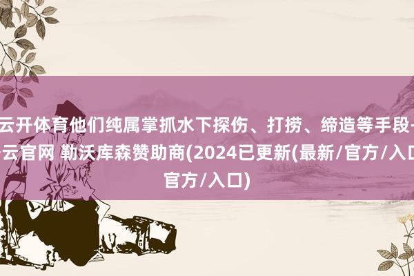 云开体育他们纯属掌抓水下探伤、打捞、缔造等手段-开云官网 勒沃库森赞助商(2024已更新(最新/官方/入口)